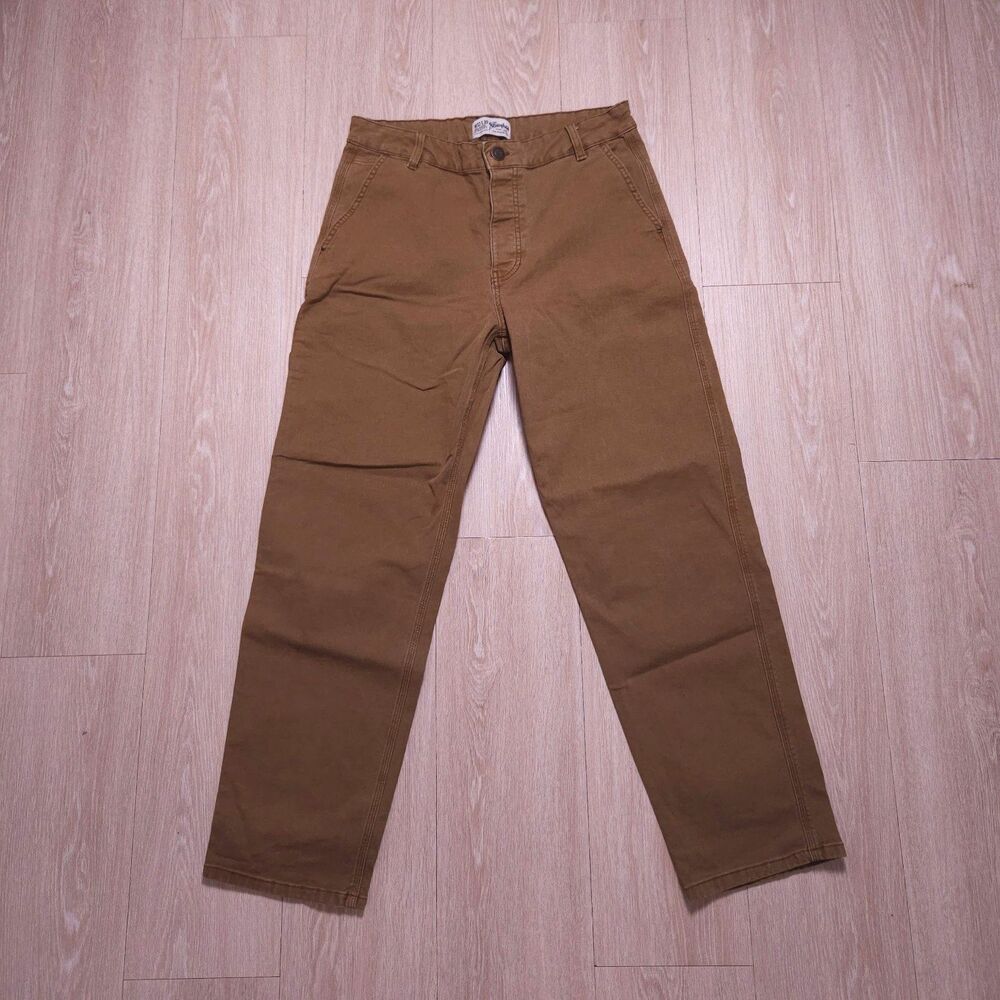 The Stronghold Carpenter Pants Men 32x30(29) Brown Khaki Relaxed Straight Canvas